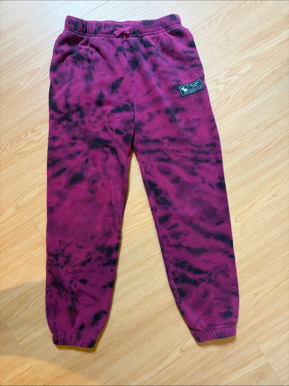 Abercrombie & Fitch Kids Berry and Black Tie-Dye Joggers size 9/10